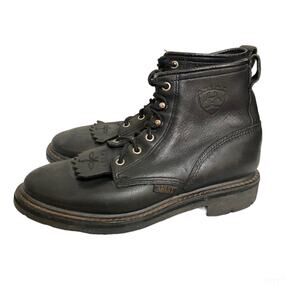 Ariat Pro Lacer Cascade Leather Lace Up Ankle Work Western Boots Black Womens 7